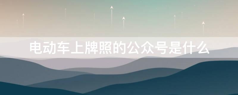 电动车上牌照的公众号是什么（电动车上牌照的公众号是什么名字）