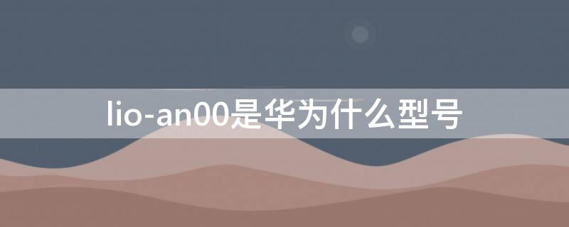 lio-an00是华为什么型号（lioan00是华为什么型号手机）