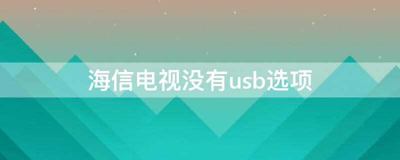 海信电视没有usb选项 海信电视没有usb选项怎么办