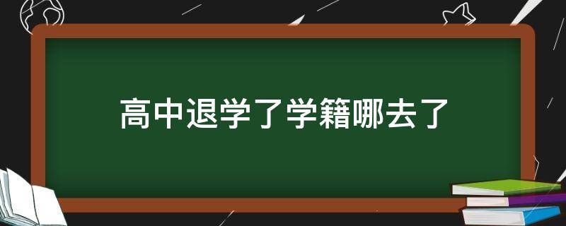 高中退学了学籍哪去了 高中如何退学籍