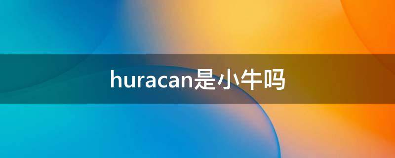 huracan是小牛吗