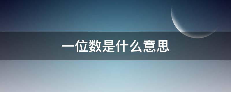 一位数是什么意思（身分证最后一位数是什么意思）