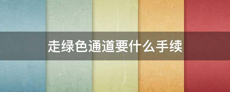 走绿色通道要什么手续 走绿色通道要什么手续和条件