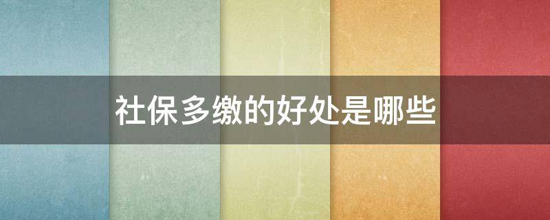 社保多缴的好处是哪些 社保多交好吗