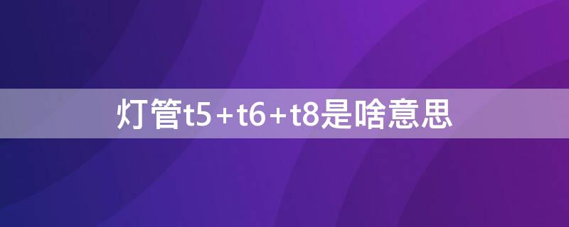 灯管t5 t6 t8是啥意思