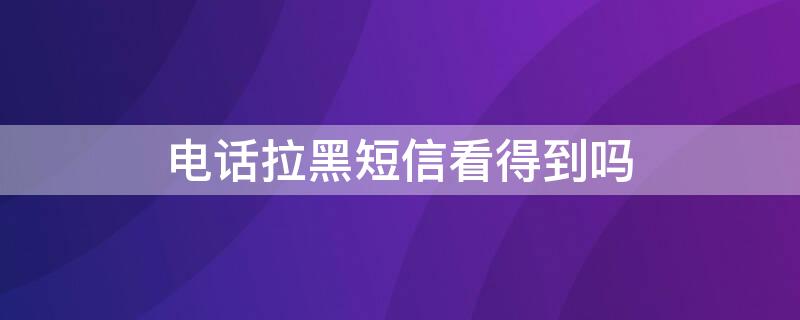 电话拉黑短信看得到吗 电话拉黑短信看得到吗怎么设置