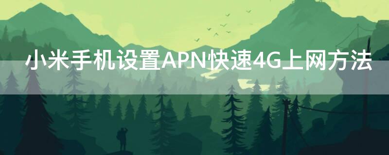 小米手机设置APN快速4G上网方法 小米手机设置apn提速