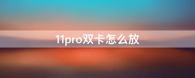 11pro双卡怎么放（12pro是双卡怎么放）