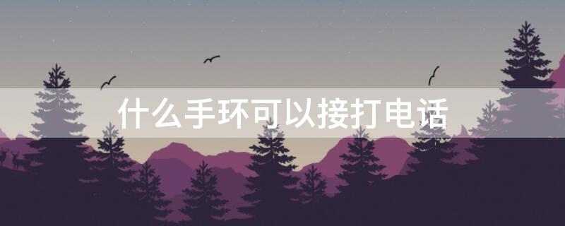 什么手环可以接打电话（什么手环可以接打电话的）