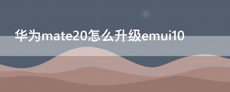 华为mate20怎么升级emui10 华为mate20怎么升级emui12