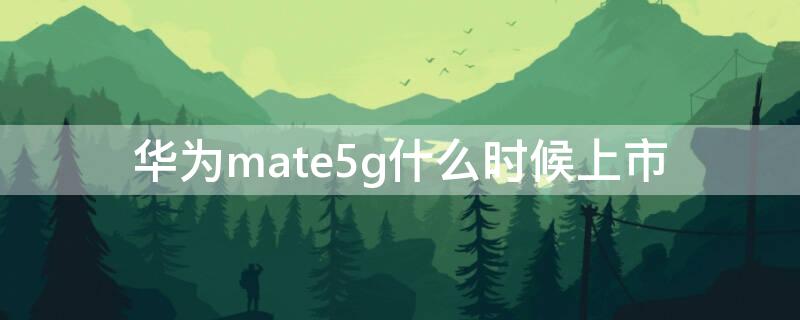 华为mate5g什么时候上市