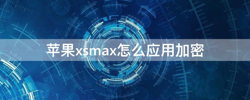 iPhonexsmax怎么应用加密（iphonexsmax怎么给软件加密码）