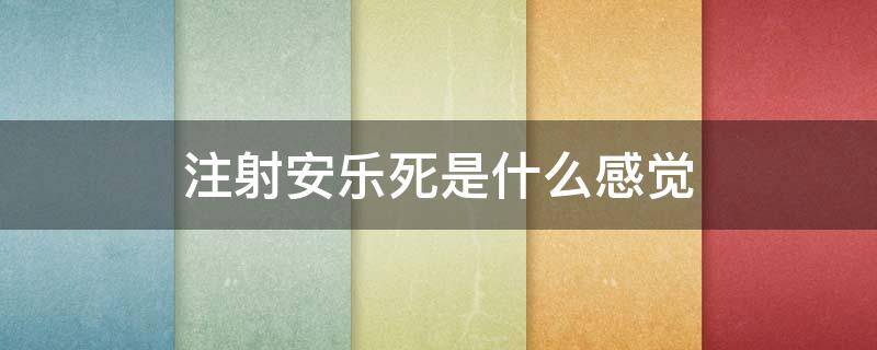 注射安乐死是什么感觉 注射安乐死还有救吗