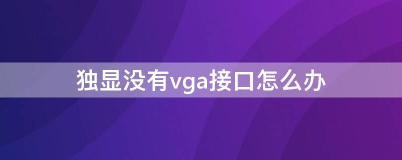 独显没有vga接口怎么办 独立显卡没有显示器接口