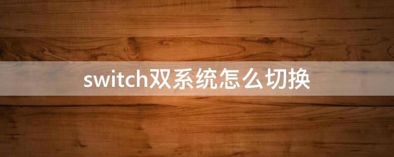 switch双系统怎么切换