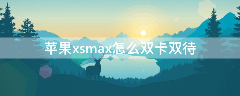 iPhonexsmax怎么双卡双待（iphonexsmax双卡双待怎么切换）