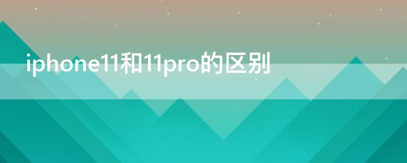 iPhone11和11pro的区别 iphone11 和11pro的区别