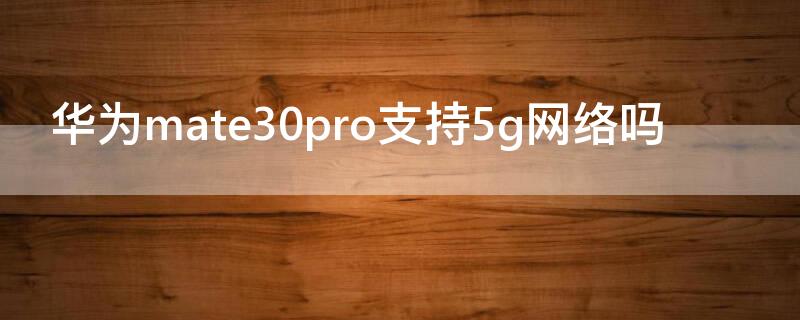 华为mate30pro支持5g网络吗（华为mate30pro支持哪些5g频段）