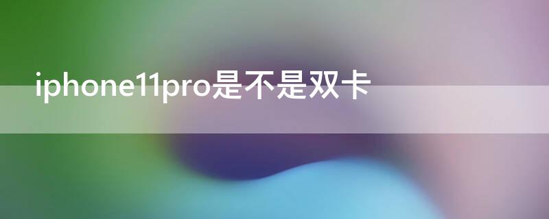 iPhone11pro是不是双卡（iphone11pro是不是双卡双待）