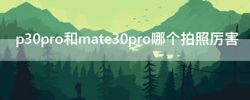 p30pro和mate30pro哪个拍照厉害 p30pro与mate30pro哪个拍照好