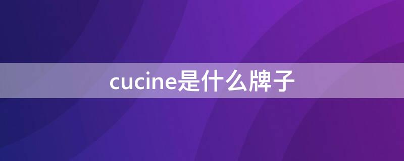 cucine是什么牌子 cucine是什么牌子的烤箱