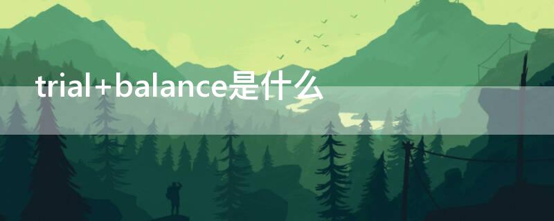 trial balance是什么