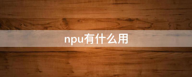 npu有什么用 npu有什么用处