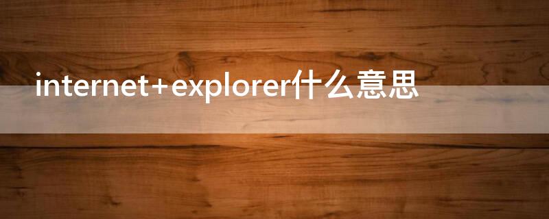 internet explorer什么意思