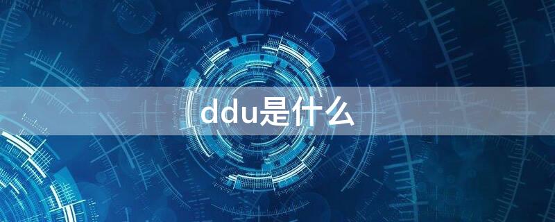 ddu是什么（ddu是什么意思啊）