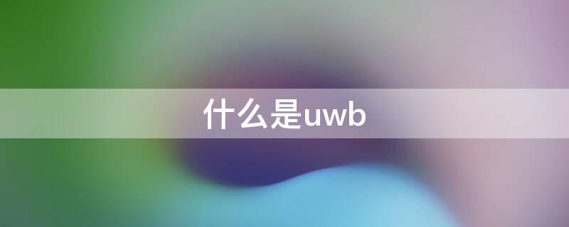 什么是uwb 什么是UWB概念