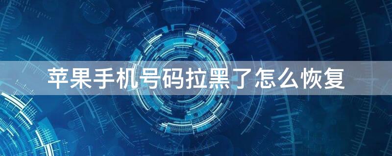 iPhone手机号码拉黑了怎么恢复（iphone手机号码拉黑了怎么恢复出厂设置）