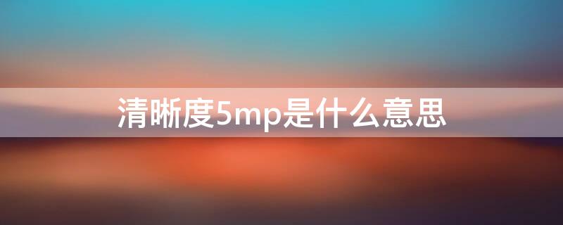 清晰度5mp是什么意思（清晰度5mp啥意思）