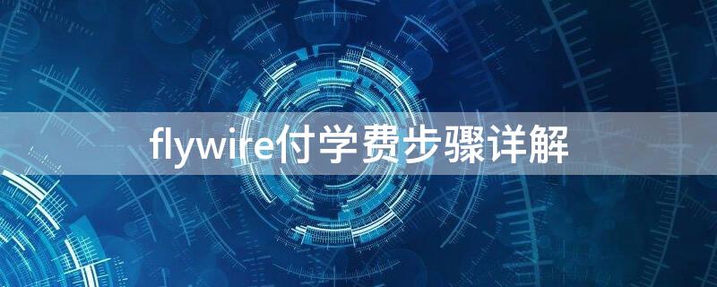 flywire付学费步骤详解（flywire怎么交学费）