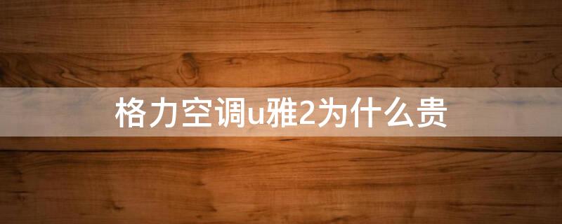 格力空调u雅2为什么贵（格力空调u雅2怎么样）