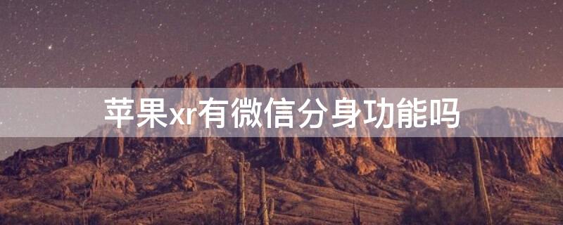 iPhonexr有微信分身功能吗 苹果xr有微信分身吗?