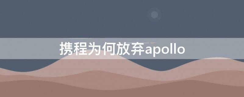 携程为何放弃apollo（携程为什么成功）