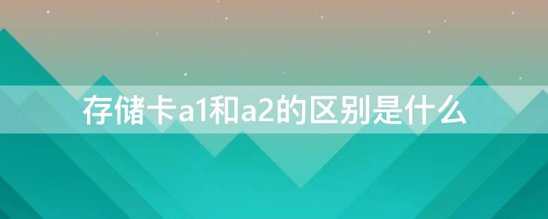 存储卡a1和a2的区别是什么 存储卡a1与a2标准