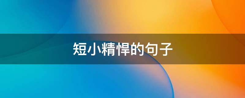 短小精悍的句子（短小精悍的句子唯美）