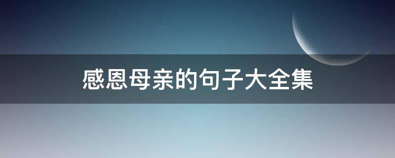 感恩母亲的句子大全集（感恩母亲的短句唯美二十8条）