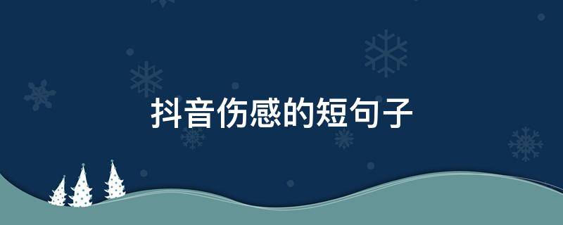 抖音伤感的短句子（抖音最火的伤感句子短语）