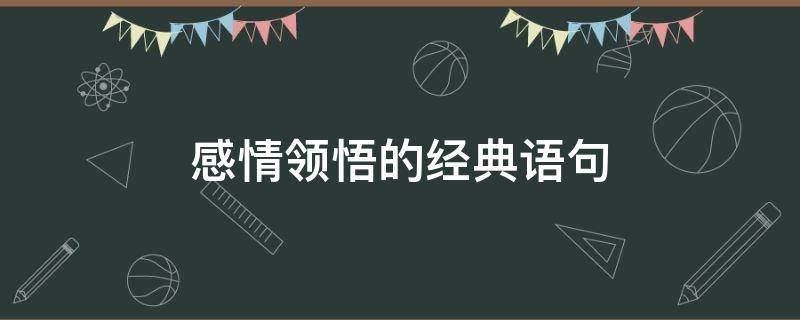 感情领悟的经典语句（感情领悟的经典语句有哪些）