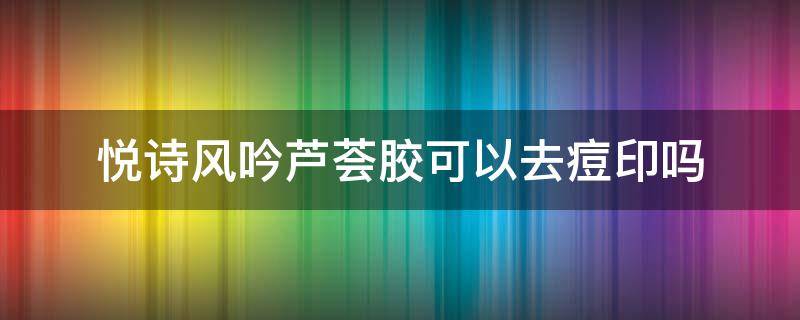 悦诗风吟芦荟胶可以去痘印吗 悦诗风吟芦荟胶的作用和功效