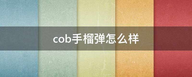 cob手榴弹怎么样（oto手榴弹）