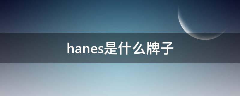 hanes是什么牌子（hanes是什么品牌）