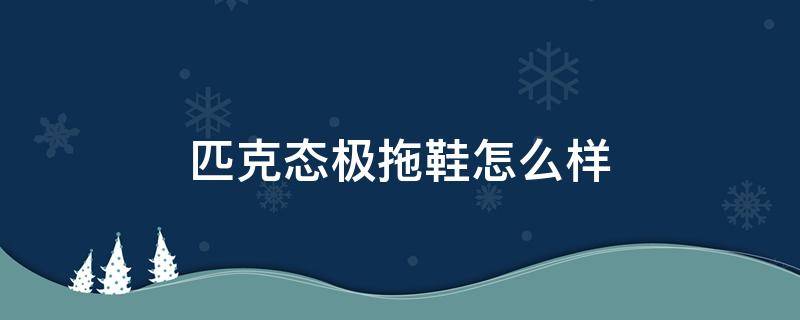 匹克态极拖鞋怎么样 匹克态极拖鞋耐穿吗