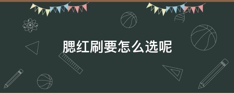 腮红刷要怎么选呢 腮红刷 推荐