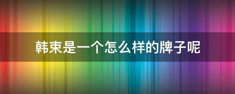 韩束是一个怎么样的牌子呢 韩束怎么样,韩束好用吗