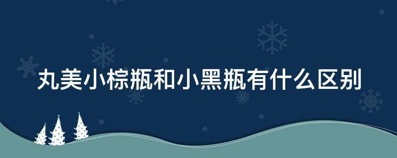 丸美小棕瓶和小黑瓶有什么区别 丸美小棕瓶和小黑瓶有什么区别和功效