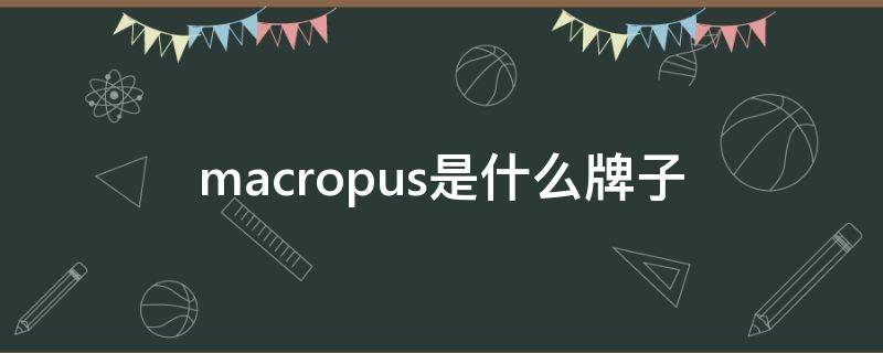 macropus是什么牌子（macaiiroos是什么品牌）