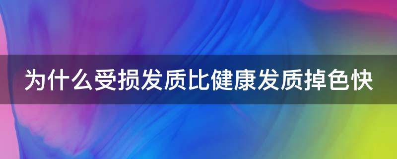 为什么受损发质比健康发质掉色快 发质受损原因